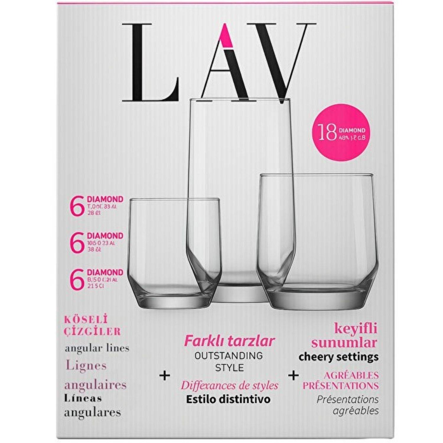 LAV Diamond 18 Parça Su Takımı